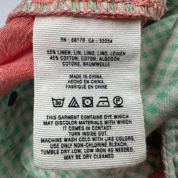 Pilcro Anthropologie Pants Women 0 Pink Linen Wide Leg Pockets Beach Boho Resort - Picture 7 of 12